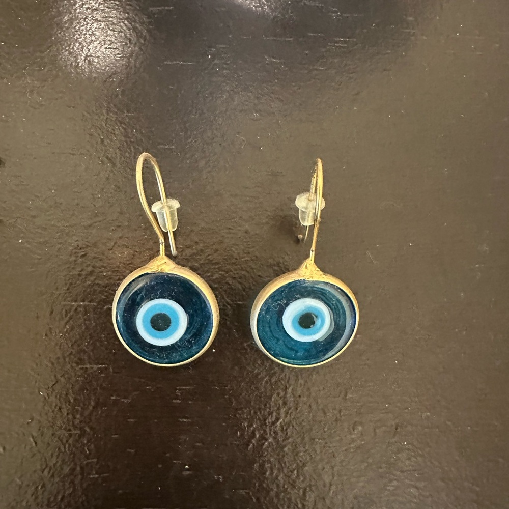 Elegant Blue Evil Eye Earrings